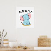 Ik ben blij voor je grappige olifantenwoordspeling poster (Keuken)