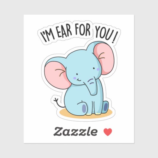 Ik ben blij voor je grappige olifantenwoordspeling sticker (Vel)