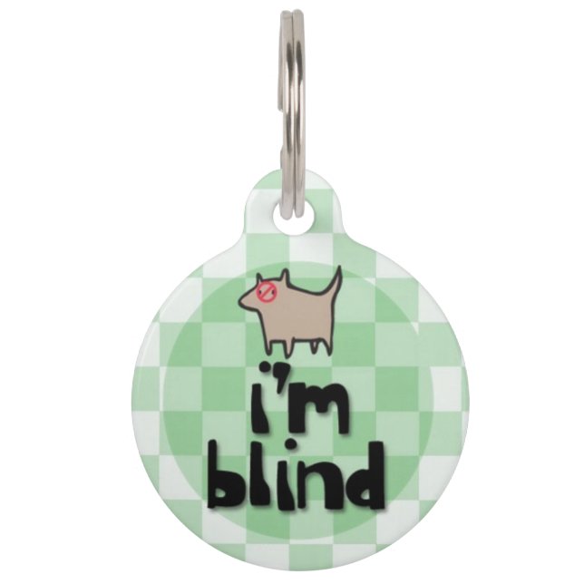 Ik ben Blind Pet ID Tag Huisdierpenning (Voorkant)