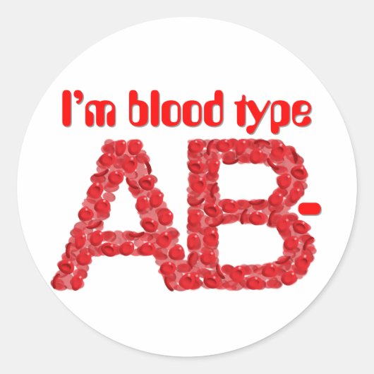 Ik ben bloedtype AB negatief Ronde Sticker (Voorkant)