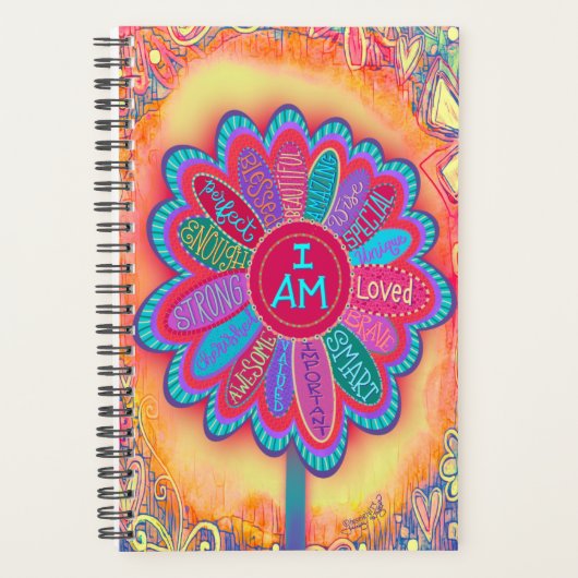 IK BEN bloemig Inspirerend kleurrijke meisjesplann Planner (Voorkant)