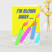 Ik ben Blown Away Funny Birthday voor Friend Kaart (Gele Bloem)
