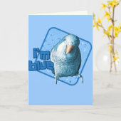 Ik ben Blue Quaker Parakeet Kaart (Gele Bloem)