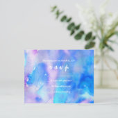 Ik ben BLUE WATERVERF Bat Mitzvah Uitnodiging (Staand voorkant)