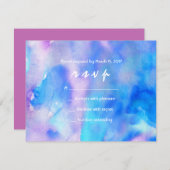 Ik ben BLUE WATERVERF Bat Mitzvah Uitnodiging (Voorkant / Achterkant)