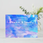 Ik ben BLUE WATERVERF bruiloft uitnodiging (Staand voorkant)