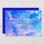 Ik ben BLUE WATERVERF bruiloft uitnodiging (Voorkant / Achterkant)