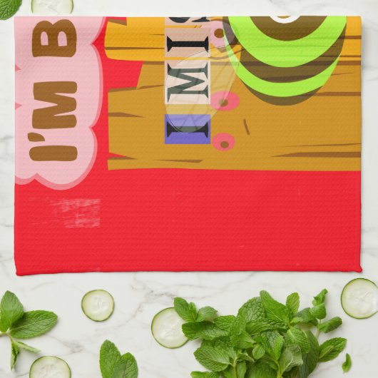 Ik ben board, ik mis je bij Art Print/Graphic Theedoek (Gevouwen)