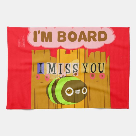 Ik ben board, ik mis je bij Art Print/Graphic Theedoek (Horizontaal)