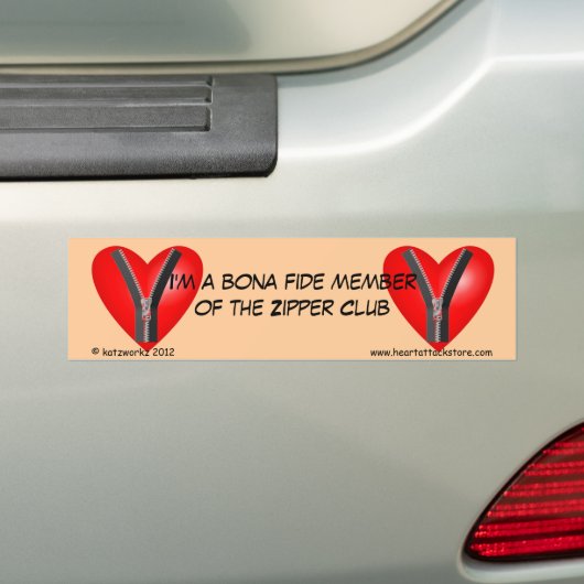 Ik ben bonafide lid van de Zipper Club Bumpersticker (Op auto)