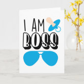 Ik ben Boss Funny Baby Boy Print Kaart (Gele Bloem)