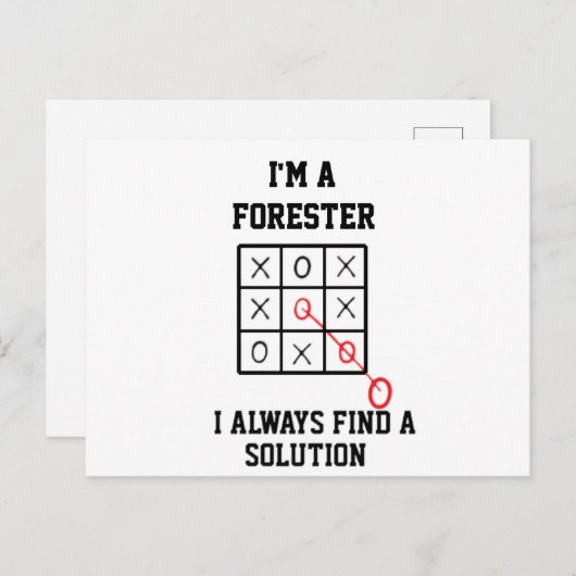 Ik ben boswachter, ik vind altijd een oplossing  P Briefkaart (Voorkant / Achterkant)