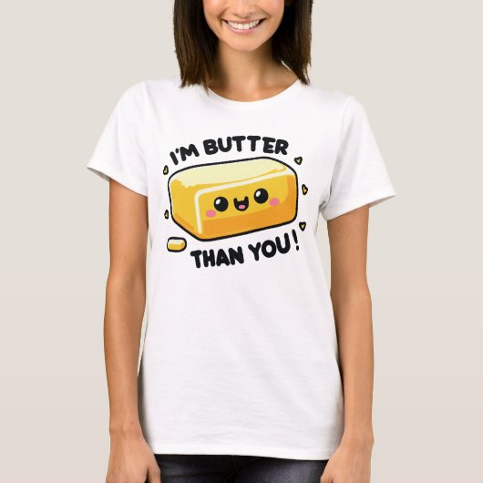Ik ben Boter dan jij grappige woordspeling T-shirt (Voorkant)