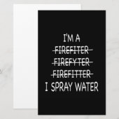 Ik ben brandweerman grappig Mannen ik spuit waterv Briefpapier (Voorkant / Achterkant)