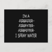 Ik ben brandweerman grappig Mannen ik spuit waterv Feestdagenkaart (Voorkant)