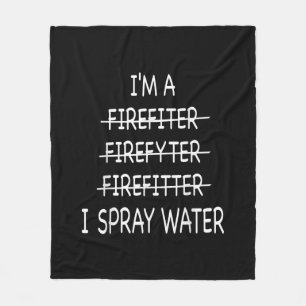 Ik ben brandweerman grappig Mannen ik spuit waterv Fleece Deken