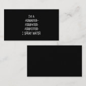 Ik ben brandweerman grappig Mannen ik spuit waterv Visitekaartje (Voorkant / Achterkant)