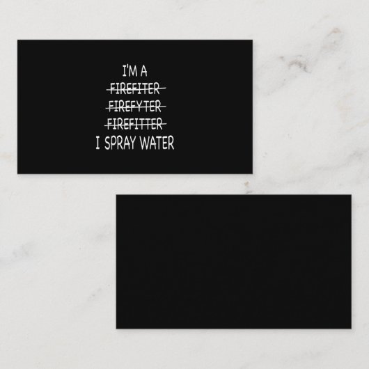 Ik ben brandweerman grappig Mannen ik spuit waterv Visitekaartje (Voorkant / Achterkant)
