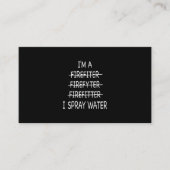 Ik ben brandweerman grappig Mannen ik spuit waterv Visitekaartje (Voorkant)