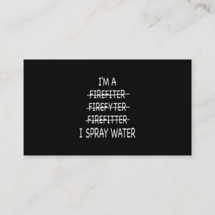 Ik ben brandweerman grappig Mannen ik spuit waterv Visitekaartje