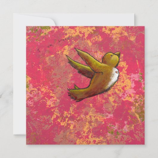 Ik ben Brave - mooie leuke vogel met hart Kaart (Voorkant)