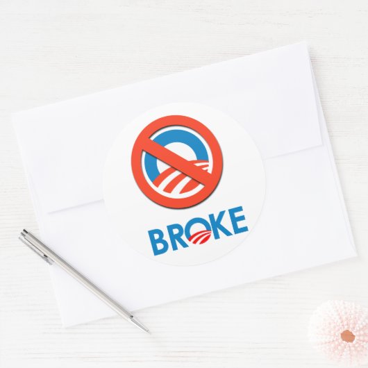 Ik ben Broke Ronde Sticker (Envelop)