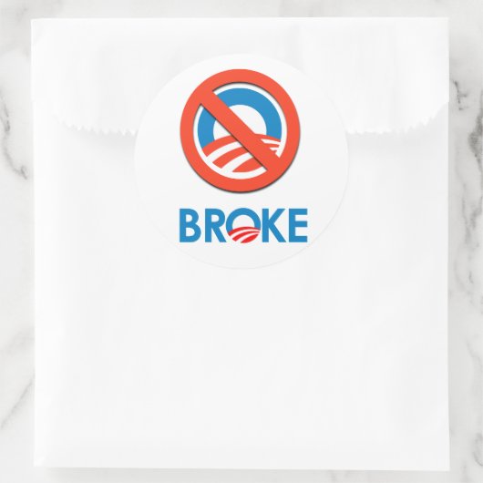 Ik ben Broke Ronde Sticker (Tas)