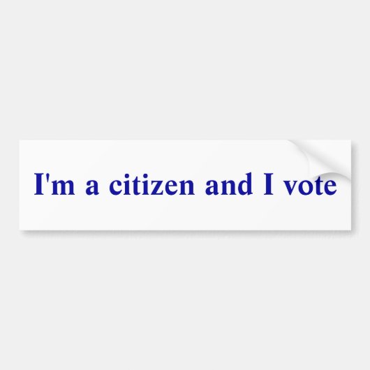 Ik ben burger en stem bumpersticker (Voorkant)