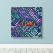 Ik ben Buurwerken Word Cloud Art Canvas Afdruk (Insitu (Houten vloer))