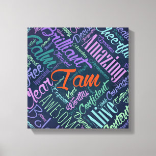 Ik ben Buurwerken Word Cloud Art Canvas Afdruk