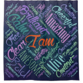 Ik ben Buurwerken Word Cloud Art Douchegordijn (Voorkant)