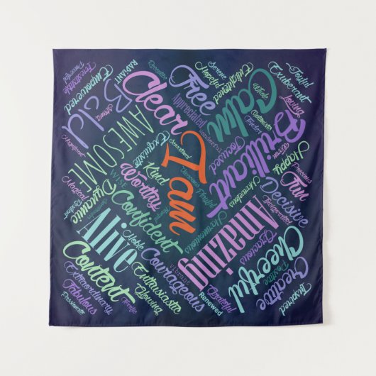 Ik ben Buurwerken Word Cloud Art Wandkleed (Voorkant (horizontaal))