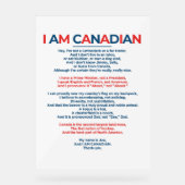 Ik ben Canadees Acryl Bord (Voorkant)