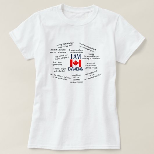 Ik ben Canadees - Canadese waarheden T-shirt (Design voorkant)