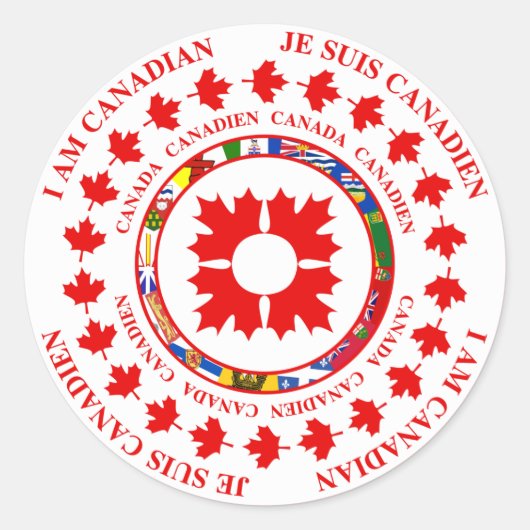 IK BEN CANADEES - JE SUIS CANADIEN STICKER (Voorkant)