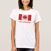 IK BEN CANADIAN Flag Red en White T-shirt (Voorkant)