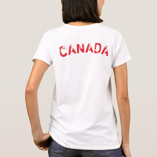 IK BEN CANADIAN Flag Red en White T-shirt (Achterkant)