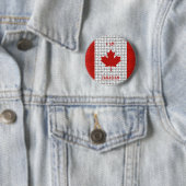 IK BEN CANADIAN Red en White Mosaic Flag Ronde Button 5,7 Cm (In situ)