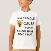Ik ben capabel omdat ik naar school ga met de naam t-shirt (Voorkant)