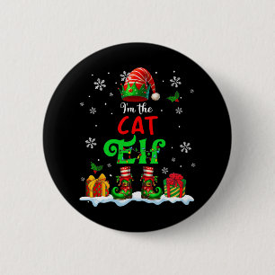 Ik ben Cat Elf Kerst Elf Kostuum Kat Eigenaar Fami Ronde Button 5,7 Cm