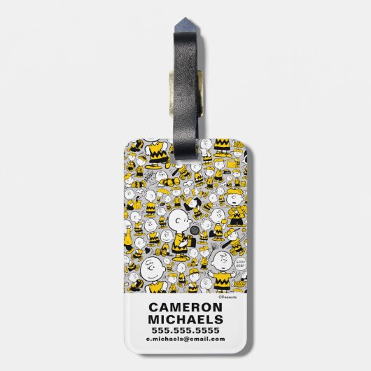 Ik ben Charlie Brown Pattern Bagagelabel (Achterkant verticaal)