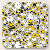 Ik ben Charlie Brown Pattern Bier Onderzetter (Voorkant)