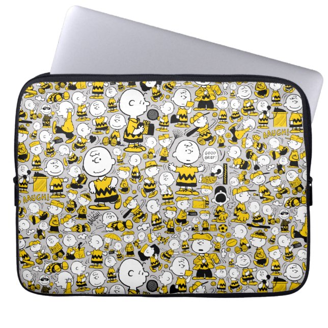 Ik ben Charlie Brown Pattern Laptop Sleeve (Voorkant)
