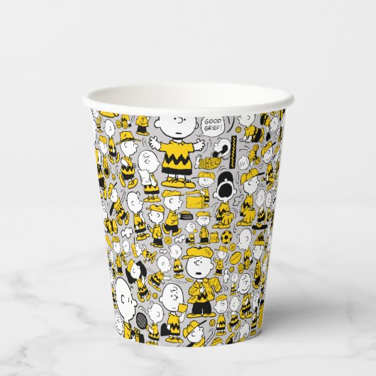 Ik ben Charlie Brown Pattern Papieren Bekers (Achterkant)