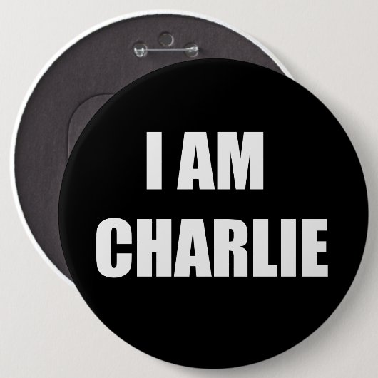 IK BEN CHARLIE RONDE BUTTON 6,0 CM (Voorkant /achterkant)