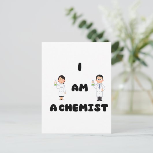 Ik ben chemicus briefkaart (Staand voorkant)