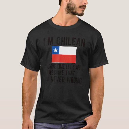 Ik ben Chileense vlag Chileense roots T-shirt (Voorkant)