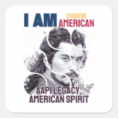 Ik ben Chinees Amerikaans (Man) - AAPI Legacy Vierkante Sticker (Voorkant)