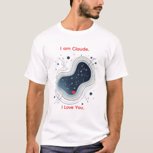 Ik ben Claude. Ik hou van jou. Abstract AI Hart T- T-shirt