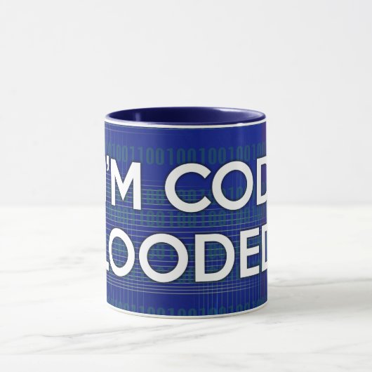 IK BEN CODE BLOEDVERSLINGEN Computer Mok (Midden)